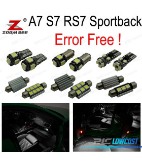KIT 18 BOMBILLAS LED INTERIOR AUDI A7 S7 RS7 SPORTBACK 2012 +