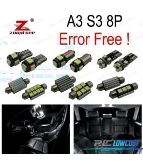 KIT 20 BOMBILLAS LED INTERIOR 2003-2013 AUDI A3 S3 8 P 3 PUERTA Y 5 PUERTA SPORTBACK