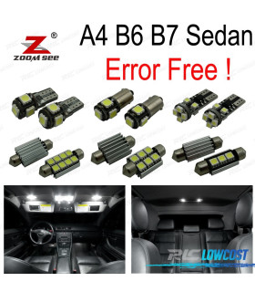 KIT 20 BOMBILLAS LED INTERIOR AUDI A4 S4 RS4 B6 B7 SEDAN SALOON SÓLO 2002-2008