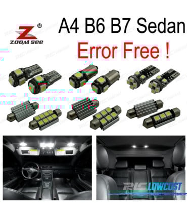 KIT 20 BOMBILLAS LED INTERIOR AUDI A4 S4 RS4 B6 B7 SEDAN SALOON SÓLO 2002-2008