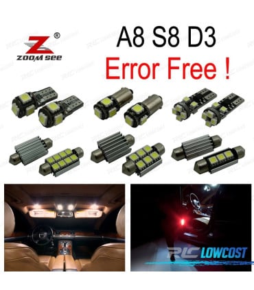 KIT 23 BOMBILLAS LED INTERIOR AUDI A8 S8 D3 QUATTRO 2003 -2009