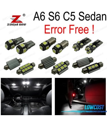 KIT 22 BOMBILLAS LED INTERIOR AUDI A6 S6 C5 SEDAN SÓLO 1998-2004