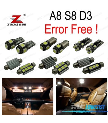 KIT 25 BOMBILLAS LED INTERIOR AUDI A8 S8 D3 2003-2009