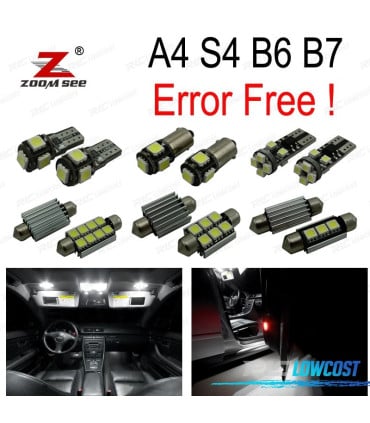 KIT 20 BOMBILLAS LED INTERIOR AUDI A4 S4 RS4 B6 B7 2002-2008