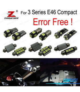 KIT 18 BOMBILLAS LED INTERIOR BMW SERIE 3 E46 COMPACTO 316TI 318TD 318TI 320TD 325TI 01-05