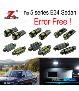 KIT 19 BOMBILLAS LED INTERIOR BMW 5 SERIE E34 SALOON 518I 520I 524TD 525I 525IX 525TD 530I 535I 540I M5 1988-1