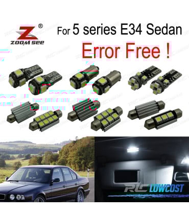 KIT 19 BOMBILLAS LED INTERIOR BMW 5 SERIE E34 SALOON 518I 520I 524TD 525I 525IX 525TD 530I 535I 540I M5 1988-1