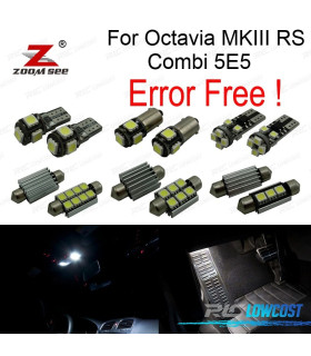 KIT 17 BOMBILLAS LED INTERIOR PARA SKODA OCTAVIA MK 3 MKIII RS COMBI 5E5 WAGON 2013 +