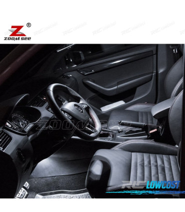 KIT 16 BOMBILLAS LED INTERIOR PARA SKODA OCTAVIA 3 MK3 SALÓN MKIII 5E3 SEDÁN RS 2013 +