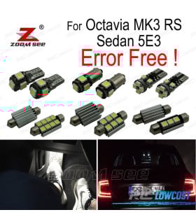 KIT 16 BOMBILLAS LED INTERIOR PARA SKODA OCTAVIA 3 MK3 SALÓN MKIII 5E3 SEDÁN RS 2013 +