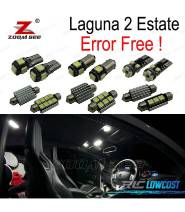 KIT 18 BOMBILLAS LED INTERIOR 01-07 RENAULT LAGUNA TOURER II 2 MK2