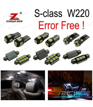 KIT 27 BOMBILLAS LED INTERIOR PARA MERCEDES E CLASE W211 SEDÁN E200 E220 E240 E270 02-08