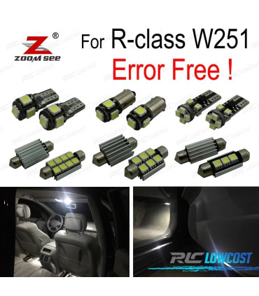 KIT 22 BOMBILLAS LED INTERIOR MERCEDES CLASE R W251 R320 R350 R500 06-14
