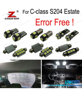 KIT 19 BOMBILLAS LED INTERIOR MERCEDES CLASE C S204 C180 C220 C230 C250 C280 C300 C320 C350 C63 AMG