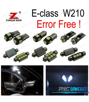 KIT 19 BOMBILLAS LED INTERIOR MERCEDES E CLASE W210 SEDAN E220 E240 E270 E300 E320 E420 E320 E430 E55AMG