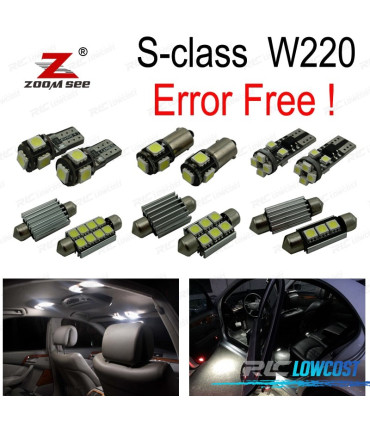 KIT 22 BOMBILLAS LED INTERIOR MERCEDES CLASE S W220 S320 S350 S400 S420 S430 99-05