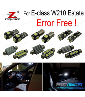KIT 19 BOMBILLAS LED INTERIOR PARA MERCEDES E CLASE W210 E420 E320 1995-2001