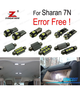 KIT 21 BOMBILLAS LED INTERIOR PARA VOLKSWAGEN VW SHARAN 7N 2011-2018