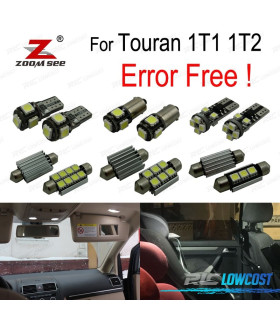 KIT 18 BOMBILLAS LED INTERIOR PARA VOLKSWAGEN VW VOLKSWAGEN VW TOURAN 1T1 1T2 2003-2010
