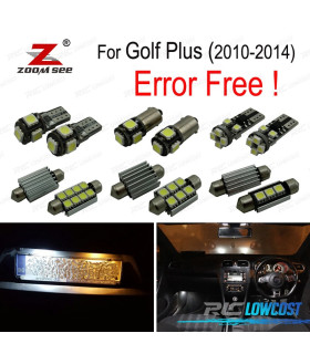 KIT 14 BOMBILLAS LED INTERIOR PARA VOLKSWAGEN VW GOLF PLUS 2010-2014