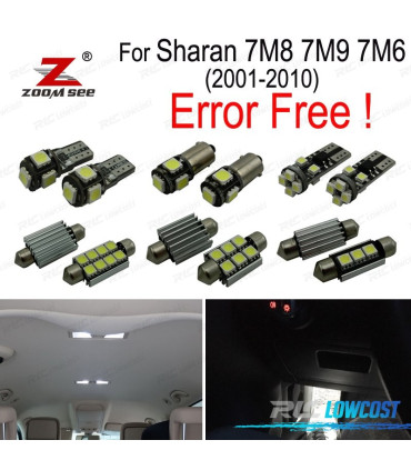 KIT 24 BOMBILLAS LED INTERIOR PARA VOLKSWAGEN VW SHARAN 7 M 8 7M9 7M6 2001-2010