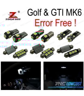 KIT 14 BOMBILLAS LED INTERIOR PARA VOLKSWAGEN VW GTI GOLF6 GOLF MK6 MK 6 VI MKVI 2010-2014