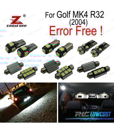 KIT 16 BOMBILLAS LED INTERIOR PARA VOLKSWAGEN VW VOLKSWAGEN VW GOLF MK4 R32 LED 2004