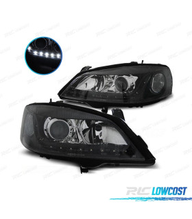 FAROS LUZ DIURNA LED PARA OPEL ASTRA G 97-04 FONDO NEGRO