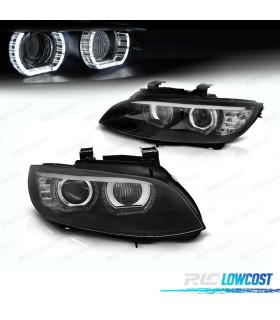 FAROS BMW E92 E93 06-10 XENON AFS OJOS ANGEL LED DLR FONDO NEGRO