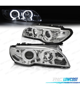 FAROS BMW E46 COUPE 03-06 XENON OJOS ANGEL CCFL FONDO CROMADO