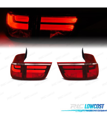 PILOTOS PARA BMW X5 E70 07-10 LED LIGHTBAR ROJO CROMO