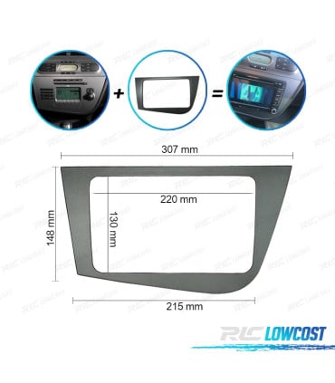 MARCO GRIS RADIO 2-DIN PARA SEAT LEON 05-12