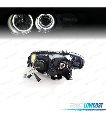 FAROS BMW X5 E53 99-03 OJOS ANGEL LED FONDO NEGRO