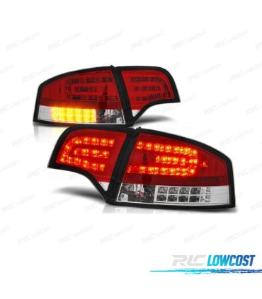 PILOTOS AUDI A4 B7 SEDAN 4-07 LED ROJO CROMO