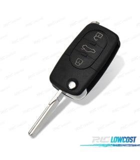 CARCASA LLAVE AUDI CUADRADA 3 BOTONES ESPADIN LISO