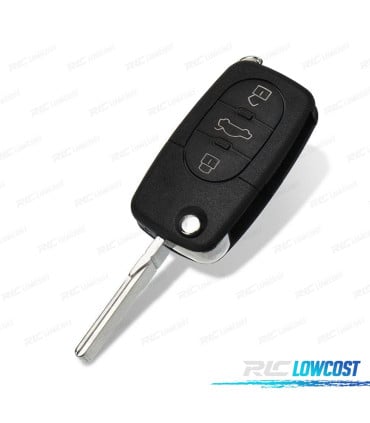 CARCASA LLAVE AUDI CUADRADA 3 BOTONES ESPADIN LISO