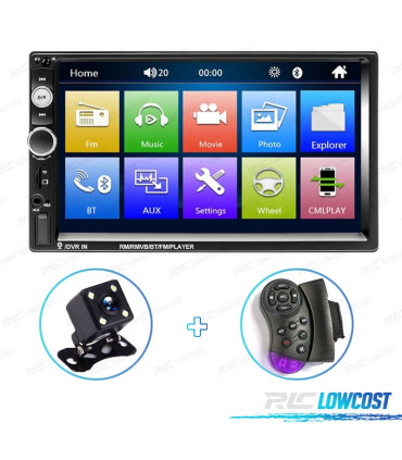 RADIO 2DIN 7" TÁCTIL BLUETOOTH USB SD + CAMARA MARCHA ATRÁS
