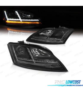 FAROS AUDI TT 8J 06-10 LUZ DIURNA LED DINAMICO NEGRO