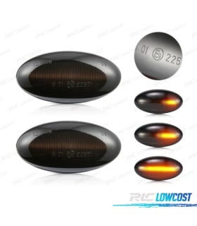 INTERMITENTES LATERALES LED DINAMICO PEUGEOT 307 206 407 107 607 1007 CITROEN C1 C2 C3 C5 C6 AHUMADOS