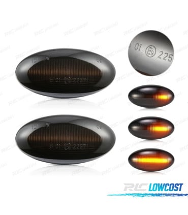 INTERMITENTES LATERALES LED DINAMICO PEUGEOT 307 206 407 107 607 1007 CITROEN C1 C2 C3 C5 C6 AHUMADOS
