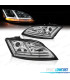 FAROS DE XENON CON LUZ DIURNA LED Y INTERMITENTES DINAMICOS AUDI TT 8J 06-10 FONDO CROMO