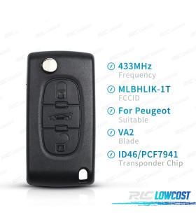 LLAVE COMPLETA PARA PEUGEOT Y CITROEN VA2