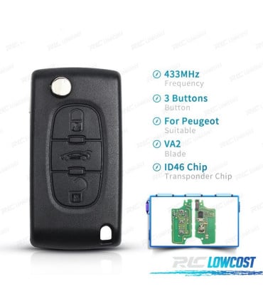 LLAVE COMPLETA PEUGEOT 307 308 407 607
