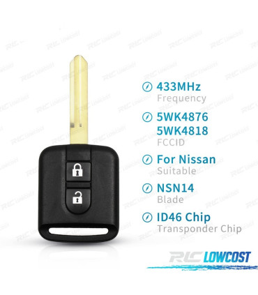 LLAVE COMPLETA NISSAN ELGRAND X-TRAIL QASHQAI NAVARA MICRA NOTE NV200
