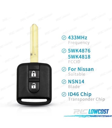 LLAVE COMPLETA PARA NISSAN ELGRAND X-TRAIL QASHQAI NAVARA MICRA NOTE NV200