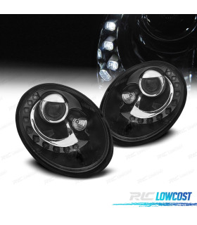 FAROS VOLKSWAGEN VW BEETLE 06-12 LUZ DIURNA FONDO NEGRO