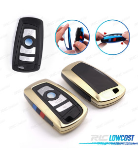 FUNDA CARCASA LLAVE BMW CUADRADA EN DORADO