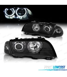 FAROS BMW E46 4 PUERTAS 98-01 OJOS ANGEL CCFL FONDO NEGRO H7 H7