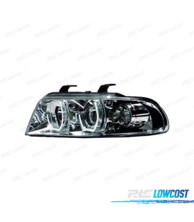 FAROS CON OJO DE ÁNGEL AUDI A4 BERLINA AVANT 99-00 FONDO CROMO