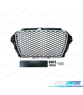 PARRILLA AUDI A3 8V 12-16 LOOK RS3 NEGRO CROMO ABS